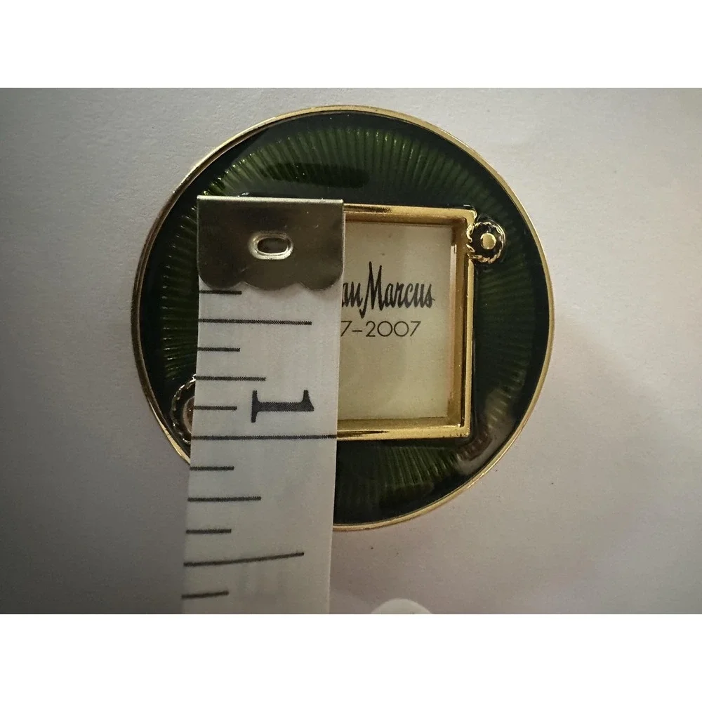 Jay Strongwater Neiman Marcus 1907-2007‎ Mini Picture Frame Green Enamel Gold